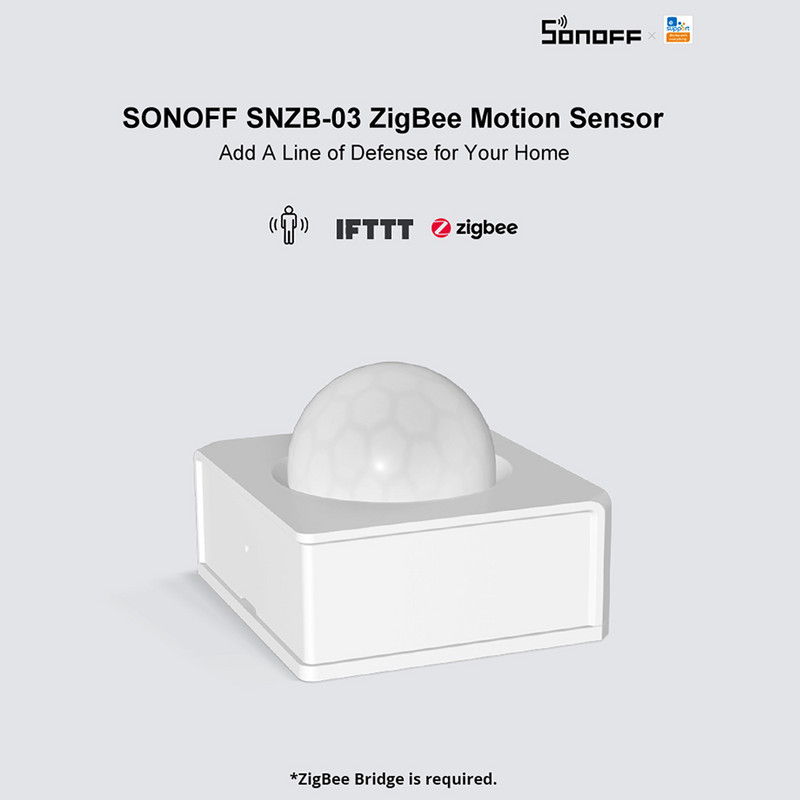 SONOFF SNZB-03 Zigbee Smart ZigBee mozgásérzékelő IR riasztás Intelligens otthoni biztonság Munka a SONOFF ZBBridge-vel az eWeLink APP-n keresztül