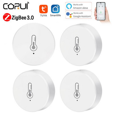 CORUI Tuya ZigBee temperatuuri- ja niiskusandur töötab koos Alexa Google Home Smart Home Smart Life / Tuya Smart App Controliga