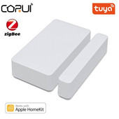 CORUI Tuya ZigBee Senzor de contact pentru fereastră de ușă inteligentă pentru casă inteligentă Detectoare de uși fără fir Deschidere/închidere Telecomandă Suport pentru alarmă Seturi de acasă