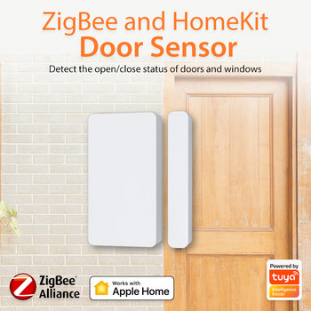 CORUI Tuya ZigBee Smart Door Window Contact Sensor Интелигентен дом Безжични детектори за врати Open/ Close Remote Alarm Support Homekits