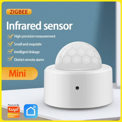 Senzor de mișcare uman Tuya Zigbee Smart Home PIR Senzor de mișcare Detector de securitate Smart Life funcționează cu Alexa Google Home