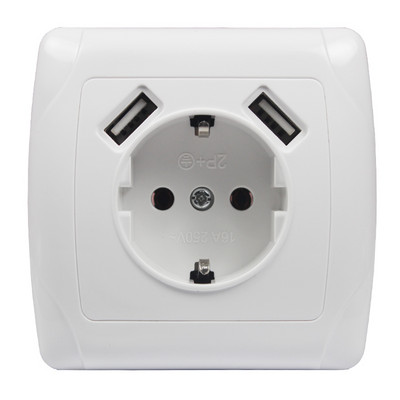 Új USB fali aljzat telefontöltéshez Ingyenes szállítás Dupla USB port 5V 2A TDM EKF IEK Univerzális B001 izraeli fali aljzat 2021