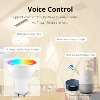 TUYA Zigbee Smart Light Πολύχρωμο Smart Lamp Ασύρματο τηλεχειριστήριο 5W Vioce Group Control Google Home Alexa Holiday Decorate