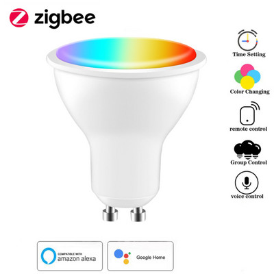 TUYA Zigbee Smart Light Krāsaina vieda lampa Bezvadu tālvadības pults 5W Vioce Group Control Google Home Alexa Holiday Decorate