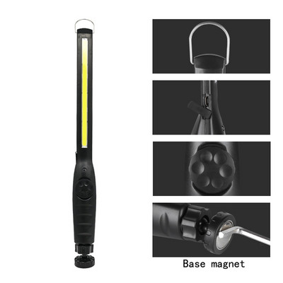 COB munkalámpa újratölthető LED-es munkalámpa mágneses talppal 360 forgó ellenőrző lámpa autójavításhoz otthoni használatra műhelyvilágítás