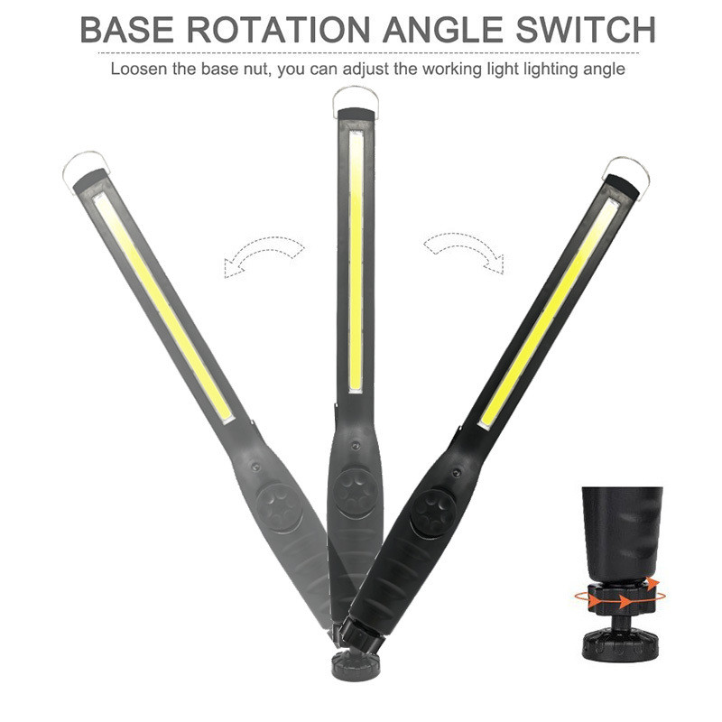 COB munkalámpa újratölthető LED-es munkalámpa mágneses talppal 360 forgó ellenőrző lámpa autójavításhoz otthoni használatra műhelyvilágítás