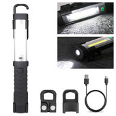 Lanternă de lucru multifuncțională, reîncărcabilă prin USB, cu baterie încorporată, lanternă LED COB, lanternă de camping pentru garaj