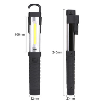 Мултифункционално работно осветление USB акумулаторно фенерче с вградена батерия COB LED фенерче къмпинг фенерче за гараж