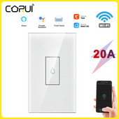 CoRui TUYA WIFI 20A Διακόπτης θερμοσίφωνα Έξυπνος ΗΠΑ Αδιάβροχος διακόπτης αφής τοίχου Τηλεχειριστήριο χρονισμού Εργασία με Google Home Alexa