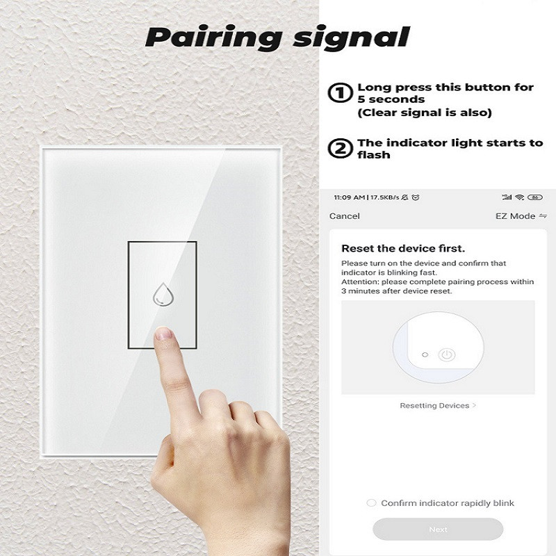 CoRui TUYA WIFI 20A Διακόπτης θερμοσίφωνα Έξυπνος ΗΠΑ Αδιάβροχος διακόπτης αφής τοίχου Τηλεχειριστήριο χρονισμού Εργασία με Google Home Alexa