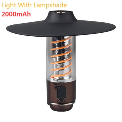 Lumină portabilă de camping, magnetică, reîncărcabilă prin USB, 3 moduri de iluminare, lanternă de camping, lanternă cu LED în aer liber, cort, consumabile pentru camping