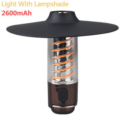 Lumină portabilă de camping, magnetică, reîncărcabilă prin USB, 3 moduri de iluminare, lanternă de camping, lanternă cu LED în aer liber, cort, consumabile pentru camping