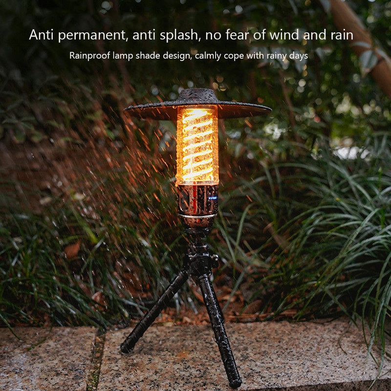 Lumină portabilă de camping, magnetică, reîncărcabilă prin USB, 3 moduri de iluminare, lanternă de camping, lanternă cu LED în aer liber, cort, consumabile pentru camping