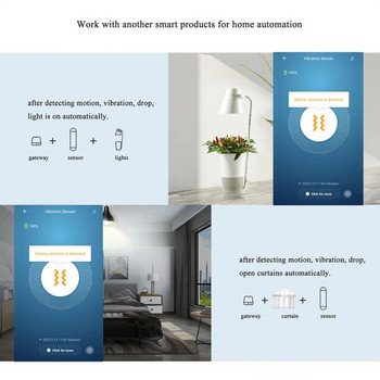 Tuya Zigbee Smart Vibration Sensor Detection Защита на сигурността Интелигентен дом Аларма в реално време Push Статус Синхронизиране чрез Smartlife APP