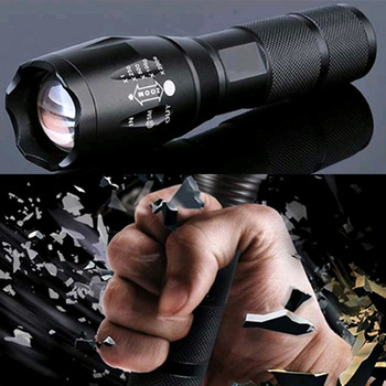 Ισχυρός φακός LED Εξαιρετικά φωτεινός αδιάβροχος Mini Torch T6 Zoomable 5 Modes 18650 Επαναφορτιζόμενη μπαταρία για Camping Tactical