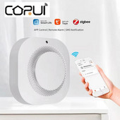 CORUI Tuya intelligens füstérzékelő tűzjelző progresszív füstérzékelő hang Otthoni Konyha Biztonság Biztonság Munka a Zigbee hubbal