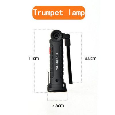 Hordozható kempinglámpa, újratölthető 5 üzemmódú kültéri mágneses vízálló zseblámpa vészhelyzeti mágneses tartású LED munkakörnyezeti lámpa