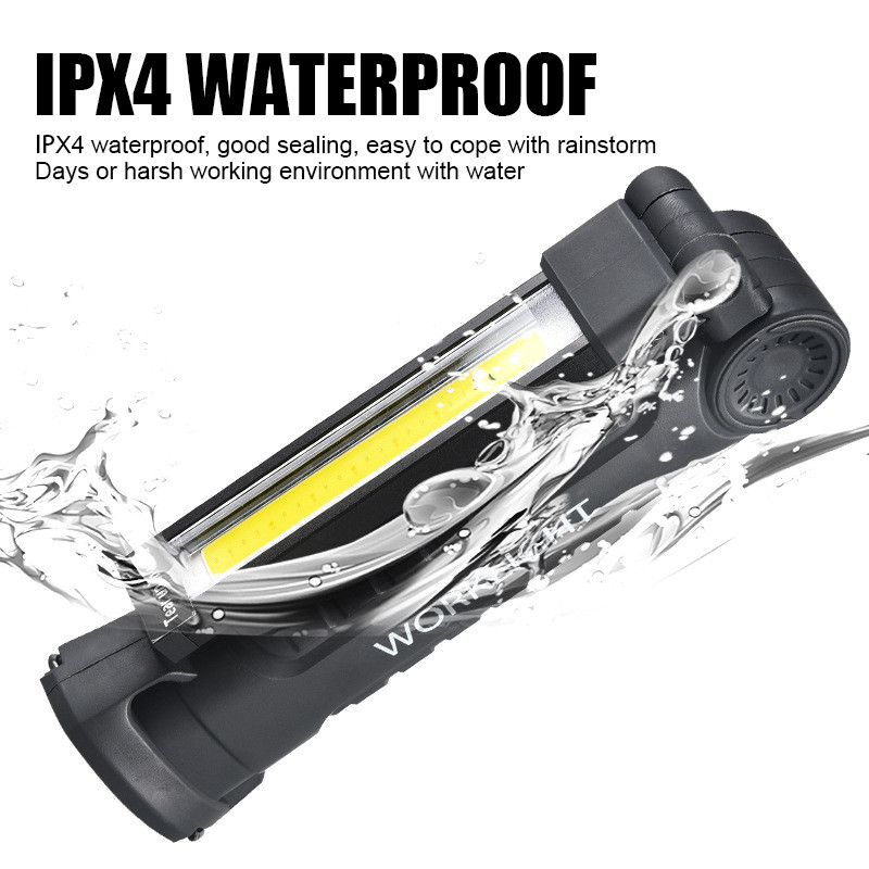 Hordozható kempinglámpa, újratölthető 5 üzemmódú kültéri mágneses vízálló zseblámpa vészhelyzeti mágneses tartású LED munkakörnyezeti lámpa