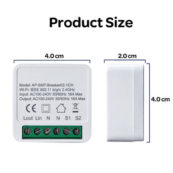 16A Mini Smart Wifi DIY Switch Υποστηρίζει 2 Way Control Module Smart Home Automation Λειτουργεί με την εφαρμογή Alexa Google Home Smart Life