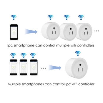 CORUI 10A US WiFi TUYA Smart Plug Socket Remote Control Home Appliances Smart Living Works With Alexa Google Home No Hub