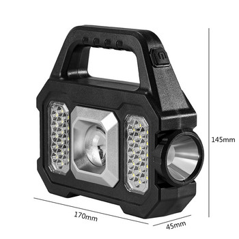COB LED фенерче за къмпинг 500lm 1800mAh Водоустойчив преносим прожектор USB акумулаторна аварийна захранваща банка Външно осветление