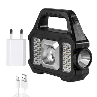 COB LED фенерче за къмпинг 500lm 1800mAh Водоустойчив преносим прожектор USB акумулаторна аварийна захранваща банка Външно осветление