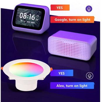 Tuya RGBW Smart WIFI LED Downlight Ρυθμιζόμενο 9W ή 12W APP Φωνητικός έλεγχος Alexa Google Home