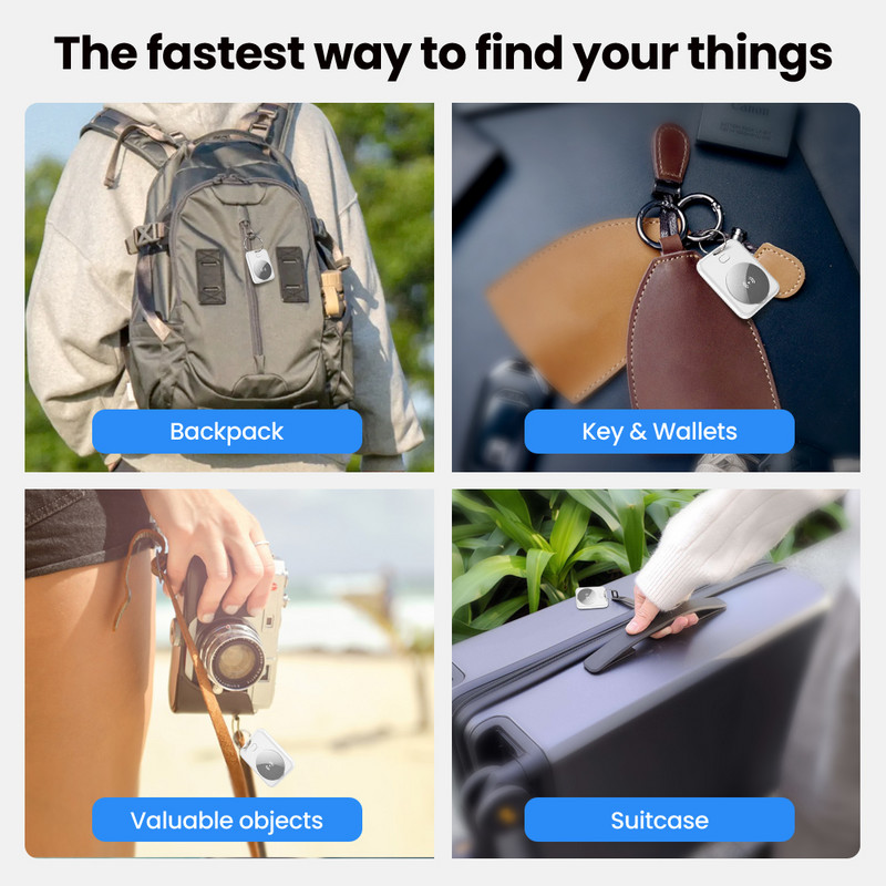 AVATTO Urmărire Dispozitiv anti-pierdere Urmărire Air Tag Key Finder Tracker pentru animale de companie Funcționează cu Apple Find My，Siri Global Positioning