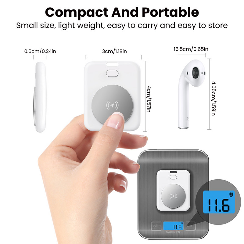 AVATTO Urmărire Dispozitiv anti-pierdere Urmărire Air Tag Key Finder Tracker pentru animale de companie Funcționează cu Apple Find My，Siri Global Positioning