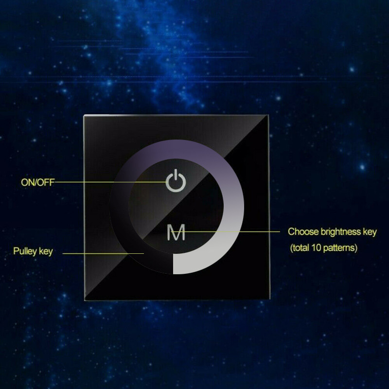 Dotykový panel Inteligentný spínač LED svetlá Inteligentná domácnosť Rodinná inteligencia DC 12V-24V UK EU Zásuvkový systém DIY Stmievač Studená/Teplá/Biela