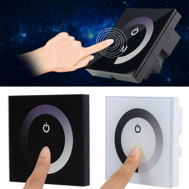 Dotykový panel Inteligentný spínač LED svetlá Inteligentná domácnosť Rodinná inteligencia DC 12V-24V UK EU Zásuvkový systém DIY Stmievač Studená/Teplá/Biela