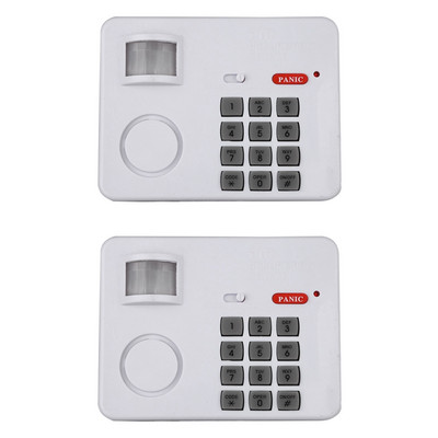 LUDA 2X Alarma Senzor De Mișcare Wireless Cu Tastatură De Securitate PIR Casa Garaj Magazin Rulotă Alb