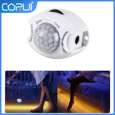 CoRui PIR judesio jutiklis LED juostos šviesos valdiklis lempos šviesos jungiklis judesio detektorius laikmatis automatinis judesio jutiklis išmanusis namas