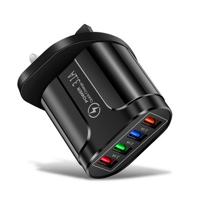 Universal 4 porturi Încărcare rapidă rapidă LED Hub USB Adaptor pentru încărcător de perete UK UE US Plug Încărcător pentru telefon de călătorie Priză