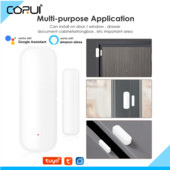 CORUI Tuya WiFi Inteligentný senzor dverí Senzor okna Magnetický senzor dverí Alarm Alexa Google Home Assistant Inteligentný diaľkový ovládač