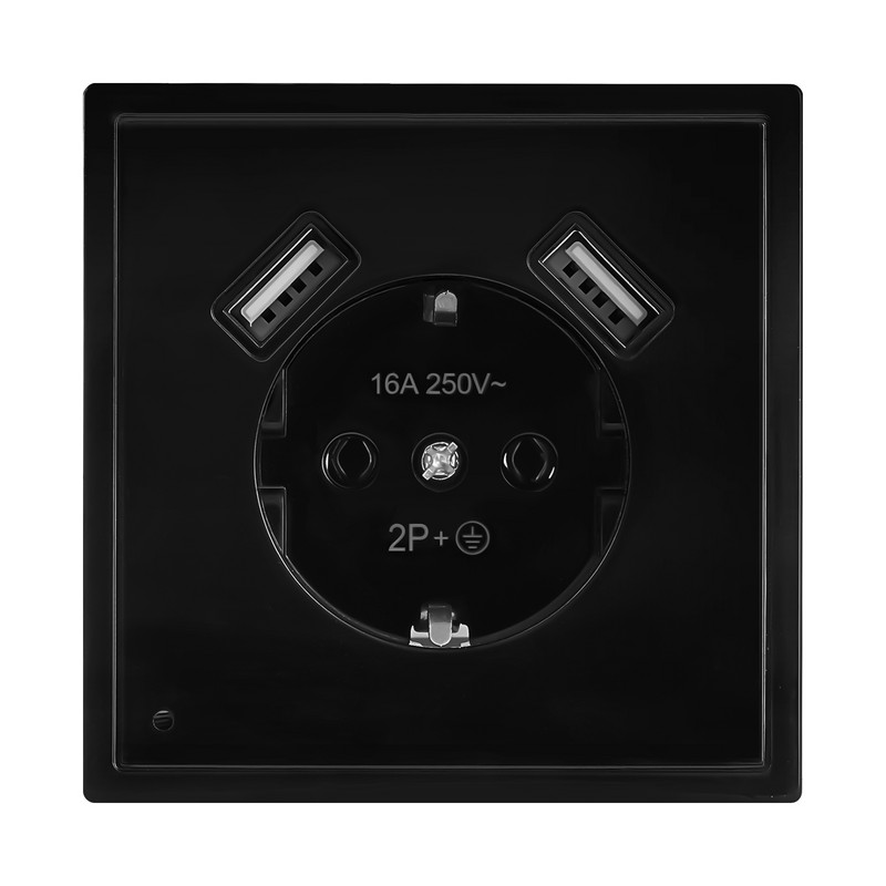 Priză USB nouă de perete cu senzor de lumină de noapte USB dublu 5V2A Livrare gratuită Încărcător de telefon standard UE XJ11