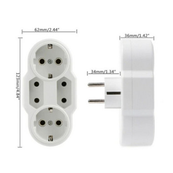 250v Triple Plug Protective Contact Multiple Plug Power Distribution Adapter EU to Russian Good Quality Conversion Socket