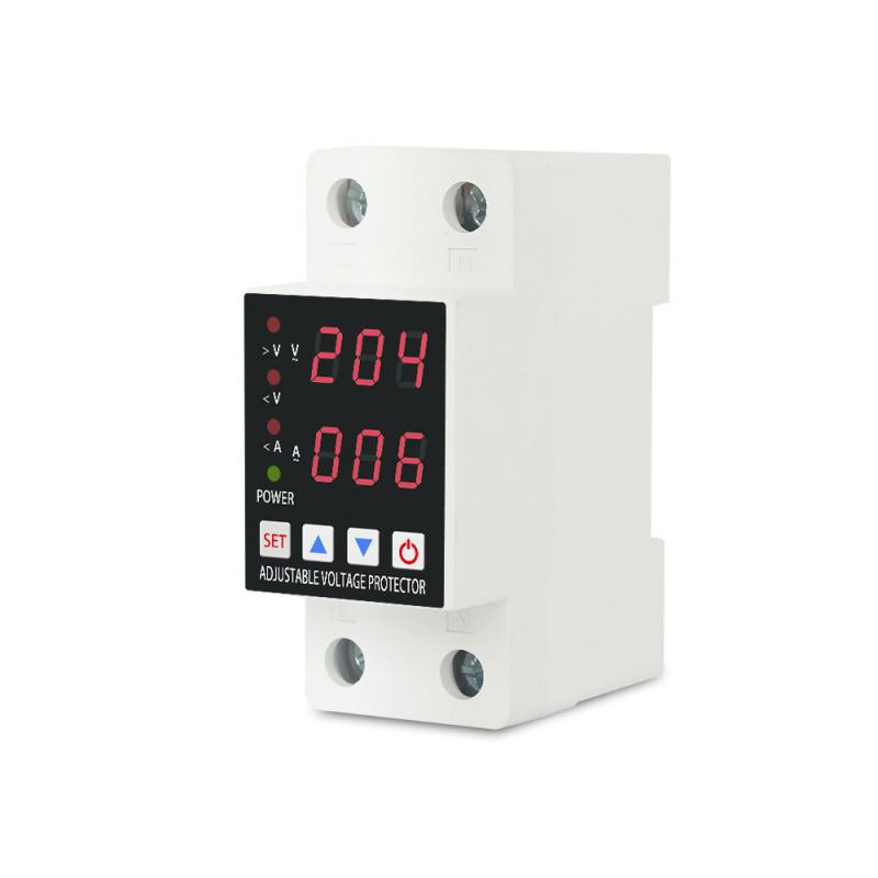 Regulējama strāva un zem sprieguma 63a Din Rail Dual Display Over Voltage 230V Protector Smart Home aizsargierīce