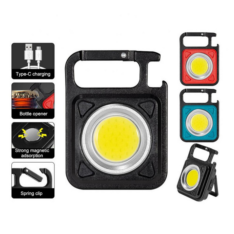 Nešiojamas LED mini šviestuvas daugiafunkcis neperšlampamas žibintuvėlis kišeninis darbinis žibintas Daugiafunkcinis kempingo žvejybos žibintas