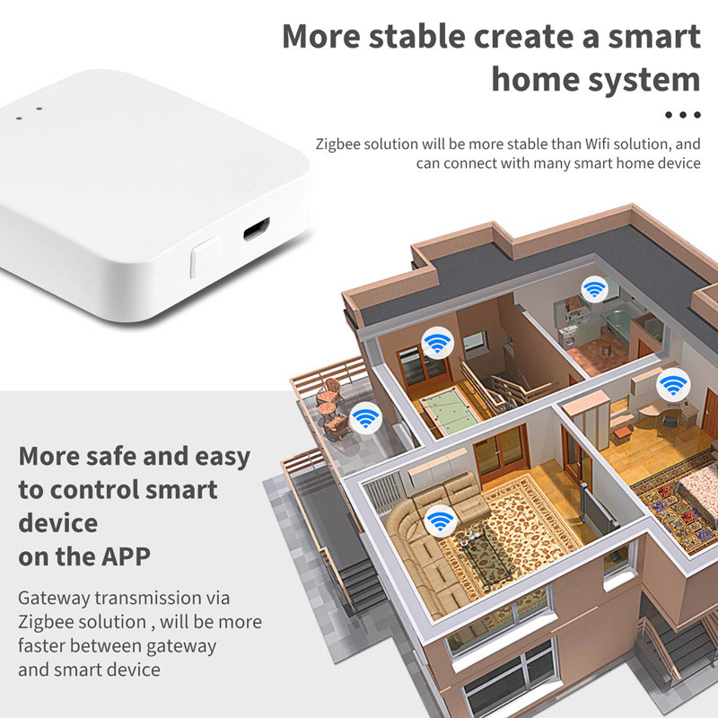 Tuya Zigbee Bridge Smart Home Zigbee Gateway Hub Smartes Life APP vezeték nélküli távirányító működik az Alexa Google Home szolgáltatással