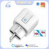QNCX 16A/20A EU viedligzda WiFi viedspraudnis Izvads Laika funkcija Balss vadība Smart Life APP tālvadības pults Smart Sockets