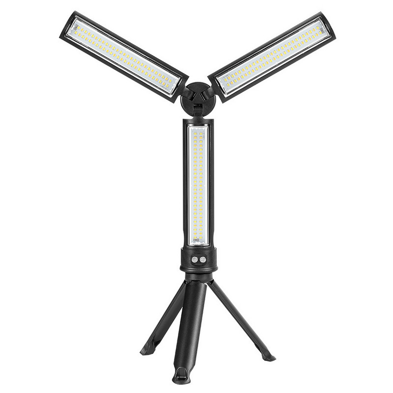 162 LED-es zseblámpa USB újratölthető zseblámpa, hordozható, összecsukható autós munkaellenőrző lámpa, erős vészlámpa konzollal