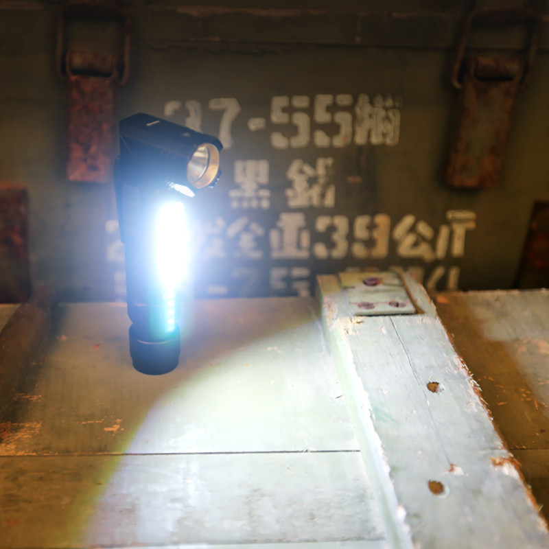 1500 mAh nešiojamas LED + COB žibintuvėlis su įkraunamu USB magnetu Geriausiai tinka žvejybai, stovyklavimo darbo šviesa, galingas žibintuvėlis