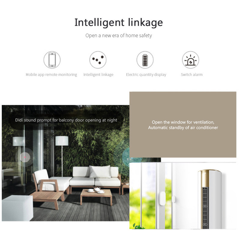 CORUI Tuya Smart WiFi Senzor de ușă Senzor de fereastră Detector de alarmă magnetică de ușă Detector de ușă inteligentă deschisă/închisă Senzor magnetic