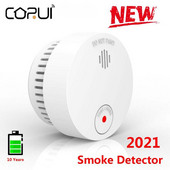 CORUI Najnovší detektor dymu, hlasový varovný senzor, ochrana domácej bezpečnosti, vysoko citlivá vstavaná lítiová batéria, inteligentná domácnosť