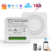 Atbalsta 2-way Control Mini Breaker Module darbojas ar Alexa Google Home Yandex Alice Tuya Wifi slēdži Bezvadu slēdzis 10a 16a