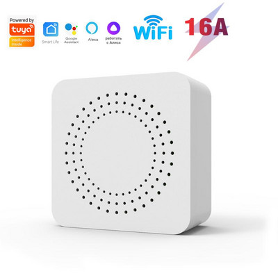 Atbalsta 2-way Control Mini Breaker Module darbojas ar Alexa Google Home Yandex Alice Tuya Wifi slēdži Bezvadu slēdzis 10a 16a