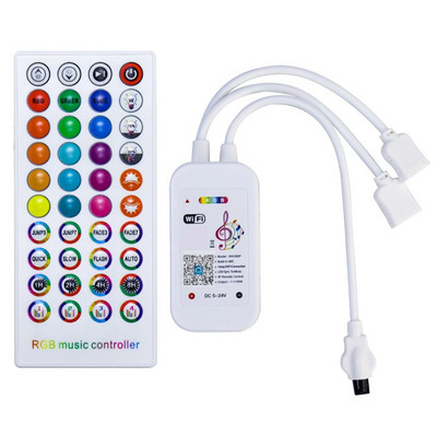 1 set telecomandă cu 40 de taste + controler LED Wifi DC5-24V Sincronizare muzicală RGB IR RF pentru bandă de lumină LED RGB 5050
