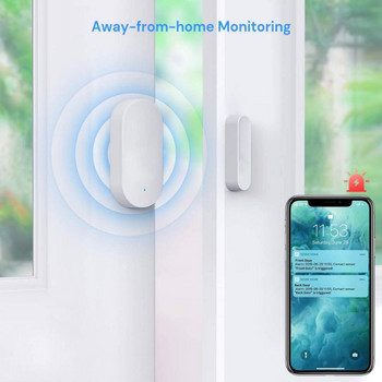 Интелигентен дом Сензор за врати и прозорци Tuya Alexa Control Connection Detector Интелигентни домашни аларми за сигурност работят за Alexa Google Smart Life