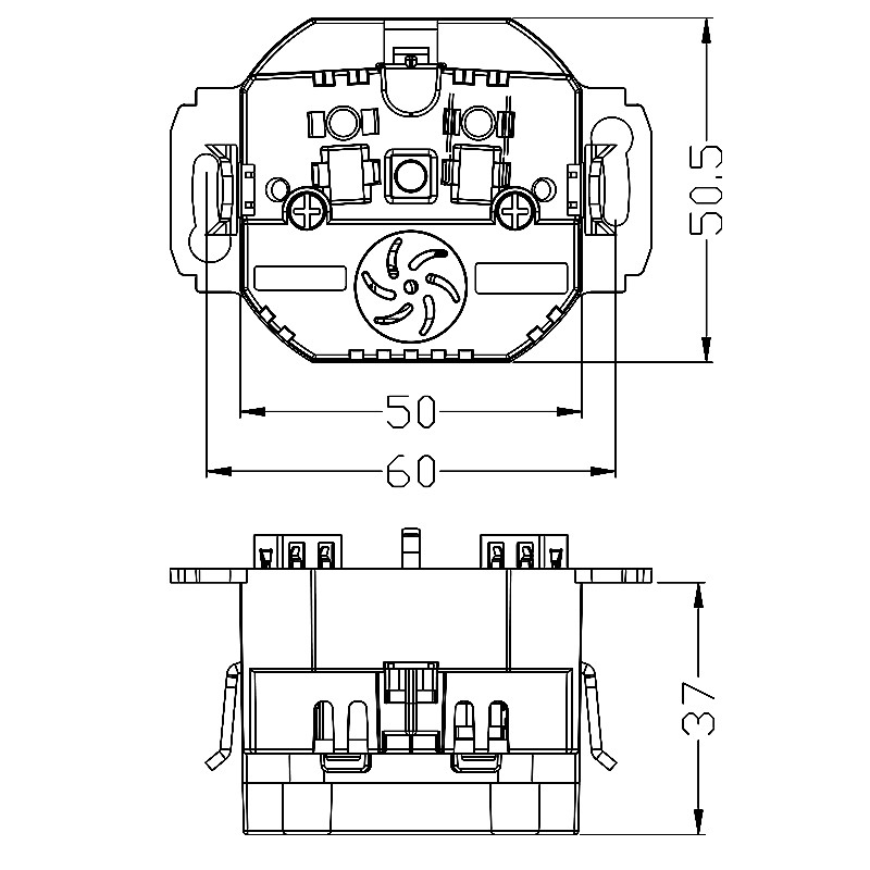 Стенен USB контакт Изход 5V2A Eu Стандартен електрически контакт с двоен домашен USB щепсел Зарядно устройство Захранващ контакт Акрил Сиво Бял YB7